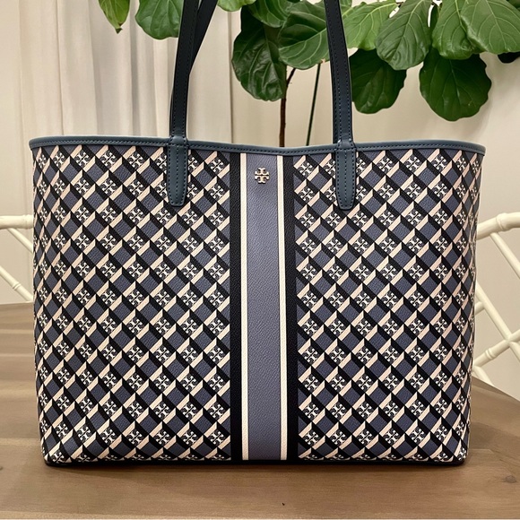NWT Tory Burch Geo Logo Allover Large Tote Bag - Picture 1 of 5